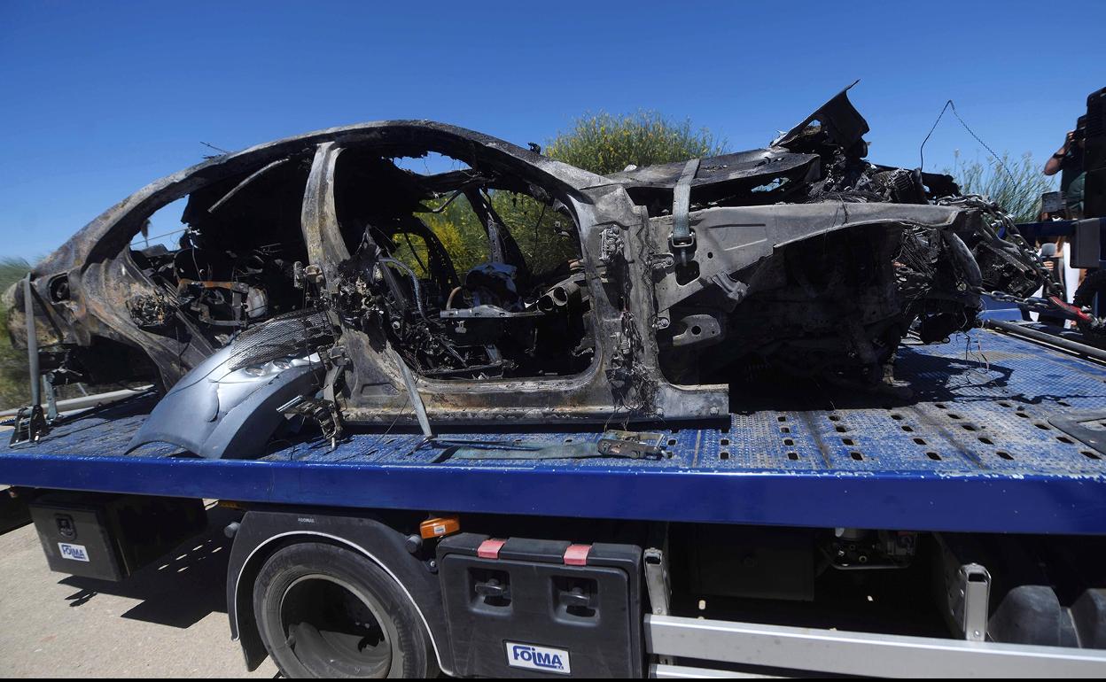 El vehículo de José Antonio Reyes tras el fatal accidente. 