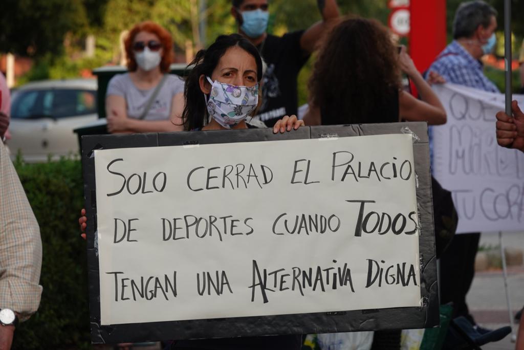 Protesta a las puertas del Palacio de Deportes