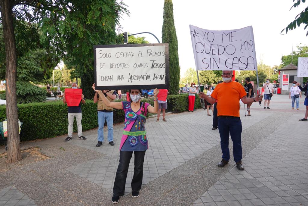 Protesta a las puertas del Palacio de Deportes