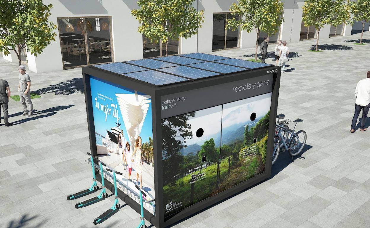 Contenedor de reciclaje inteligente.