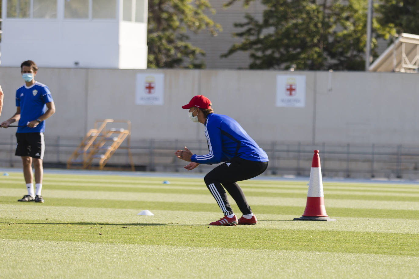 Gutiérrez pide intensidad a sus jugadores en un entrenamiento. 