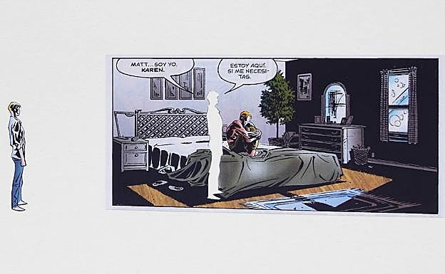 Imagen principal - Obras de Vitaliti y uno de los retratos de Madden.