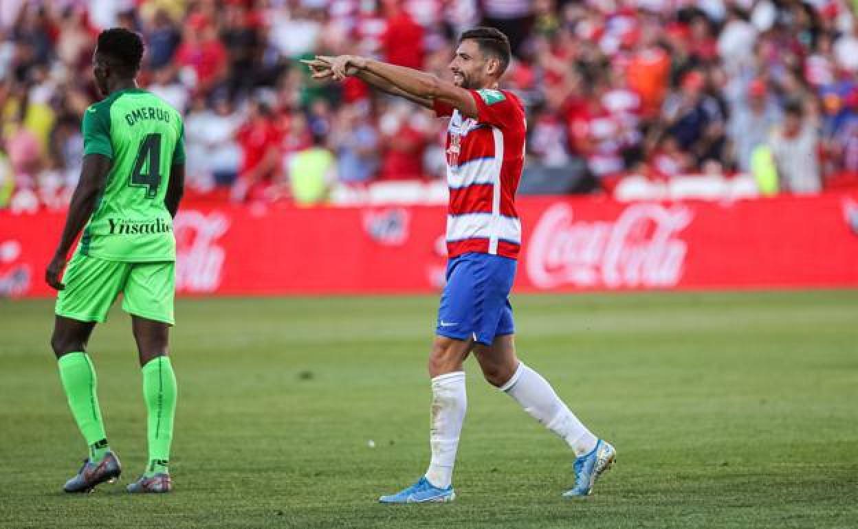 Puertas celebra su gol ante el Leganés. 