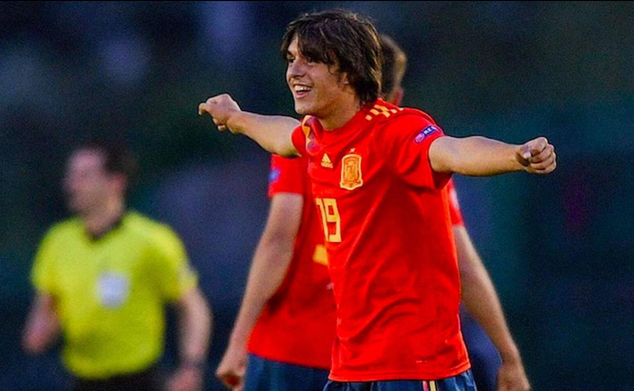 Pablo Moreno, con la Selección Española. 