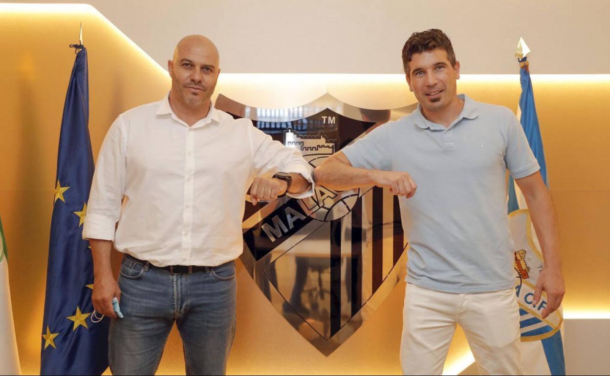 Funes y Bravo, juntos tras firmar como cuerpo técnico del Atlético Malagueño. 