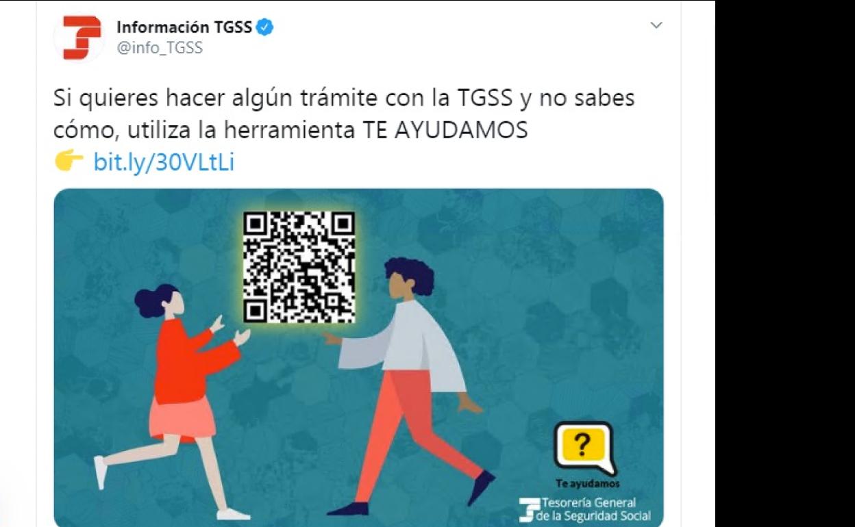 Difusión de la herramienta Te Ayudamos a través de Twitter.