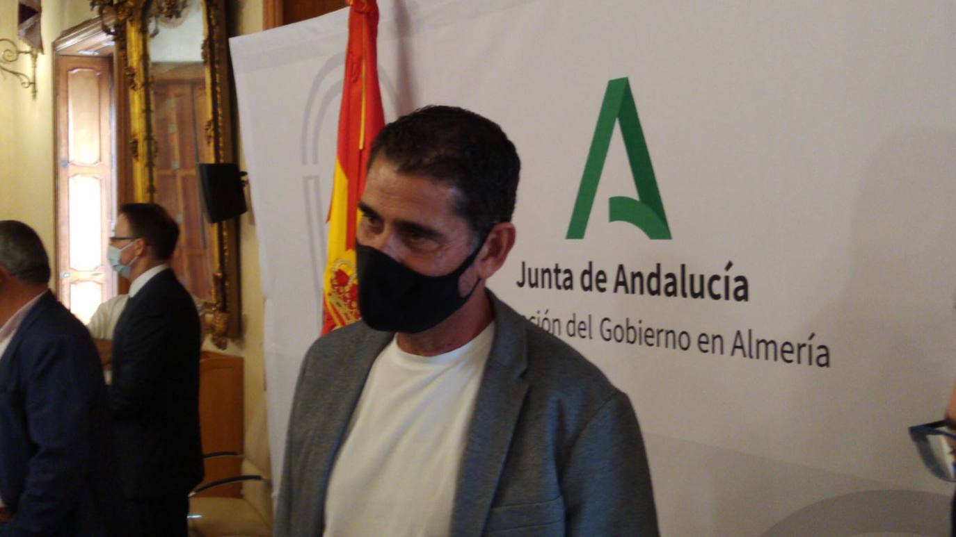 Fernando Hierro, en el acto celebrado hoy en Almería. 