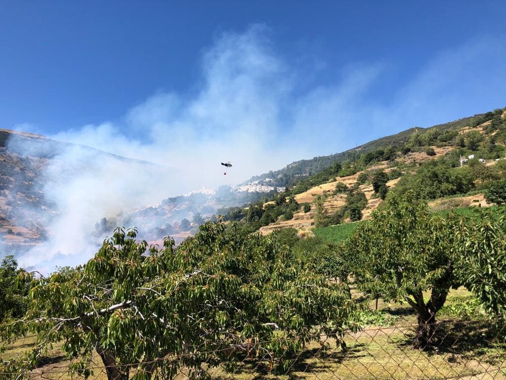 Así se está viviendo el fuego forestal en la Alpujarra