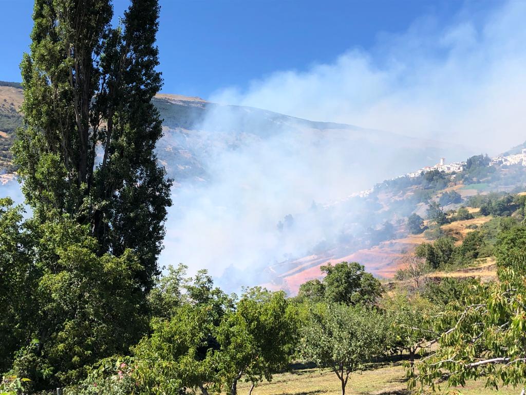 Así se está viviendo el fuego forestal en la Alpujarra