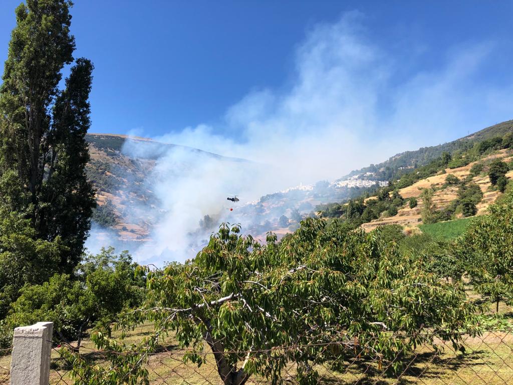 Así se está viviendo el fuego forestal en la Alpujarra