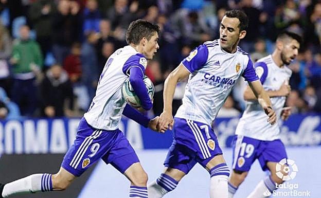 Alberto Soro, tras marcar un gol la temporada pasada con el Zaragoza. 