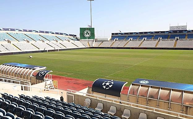 El GSP se preparó para acoger la Champions 20/21. Aquí, antes del duelo ante el Olympiacos. 