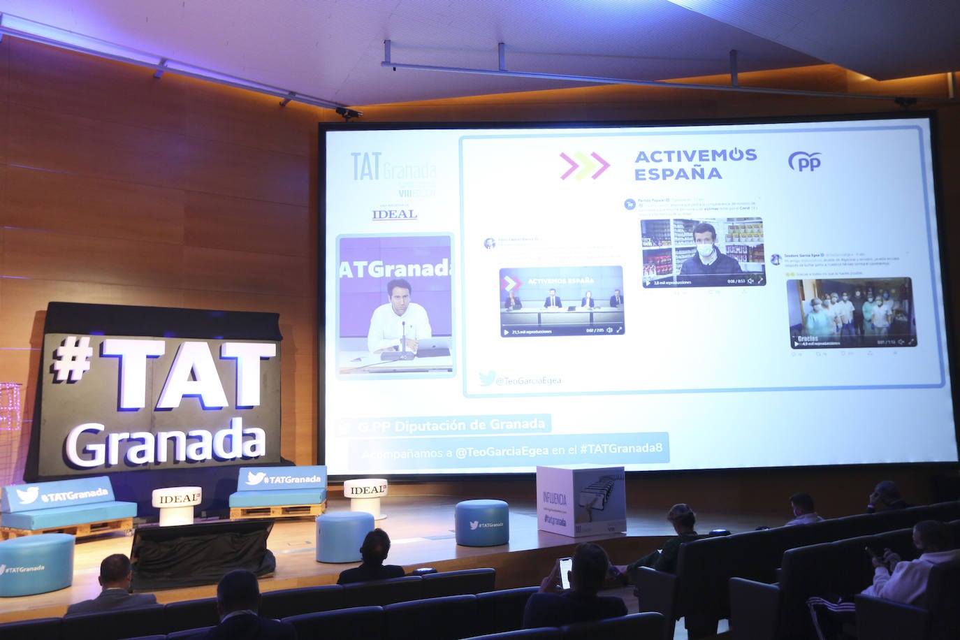 Un momento de la intervención del secretario general del PP, Teodoro García Egea. 