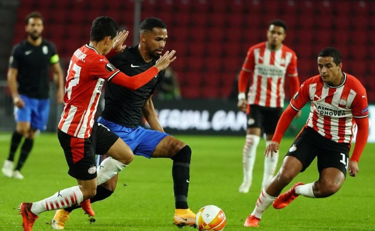 Yangel Herrera, uno de los jugadores más en forma del Granada en la actualidad. 