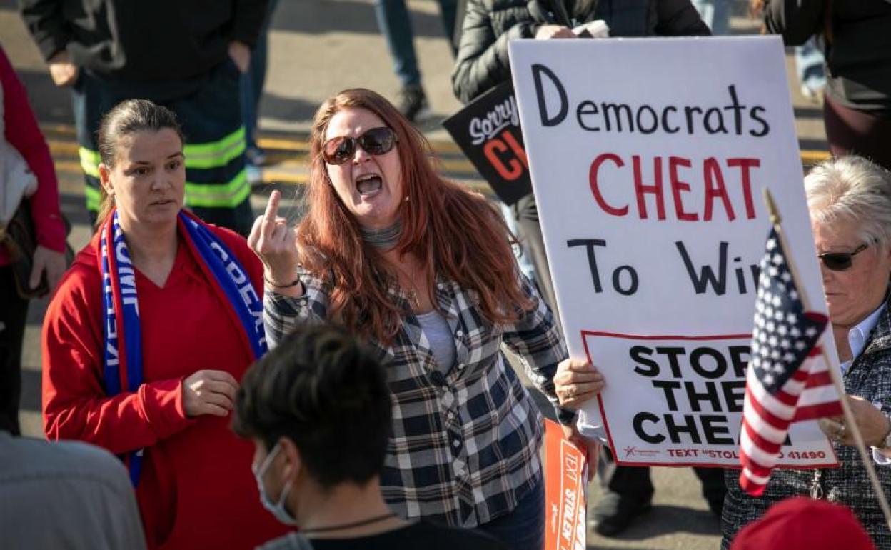 Una seguidora de Trump durante una de las protestas.