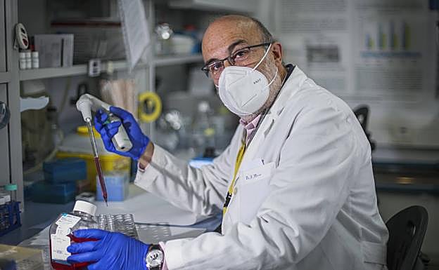 Ignacio J. Molina, en su laboratorio del Centro de Investigación Biomédica de la UGR.
