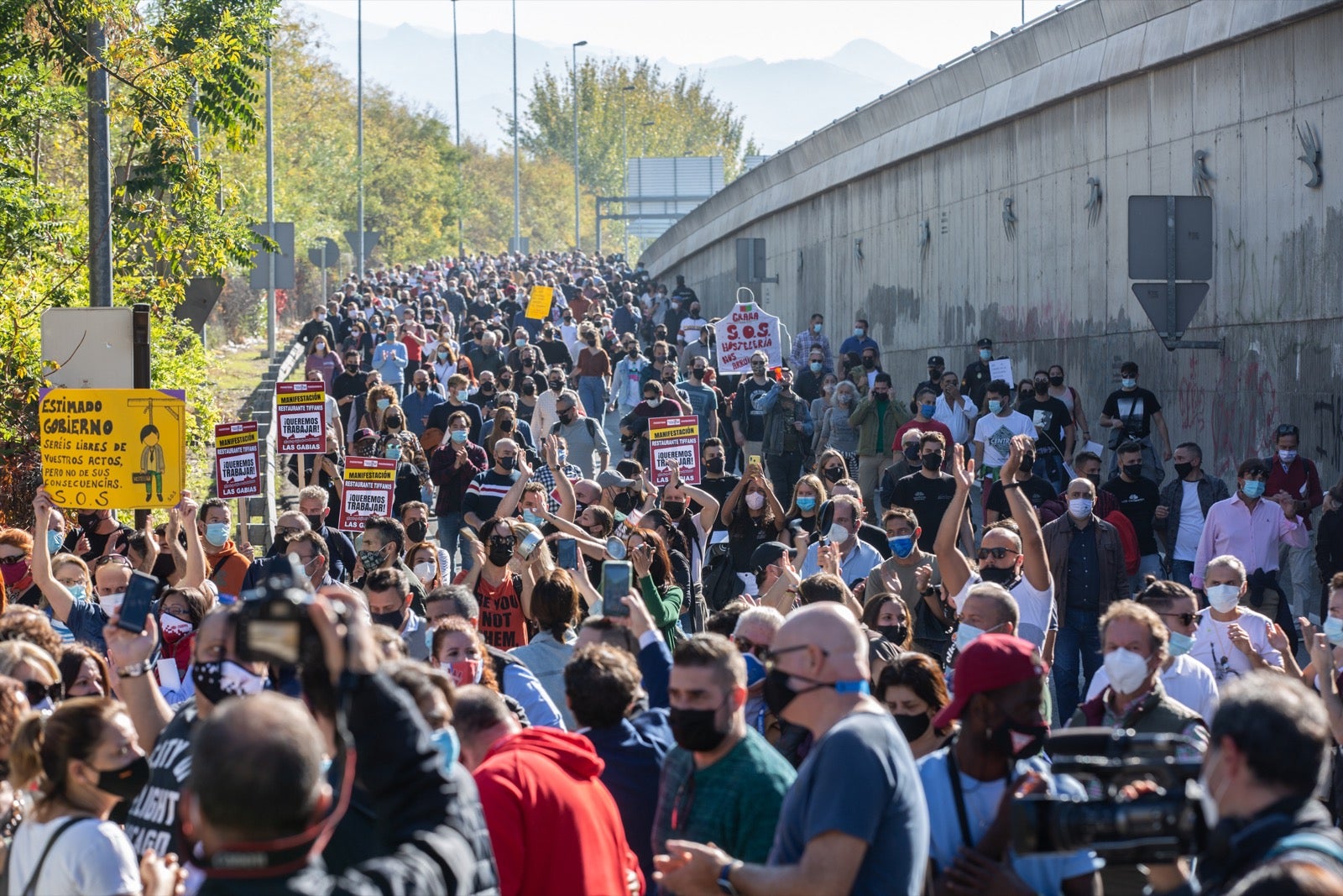 Los manifestantes han accedido a la A-44 al final de su recorrido
