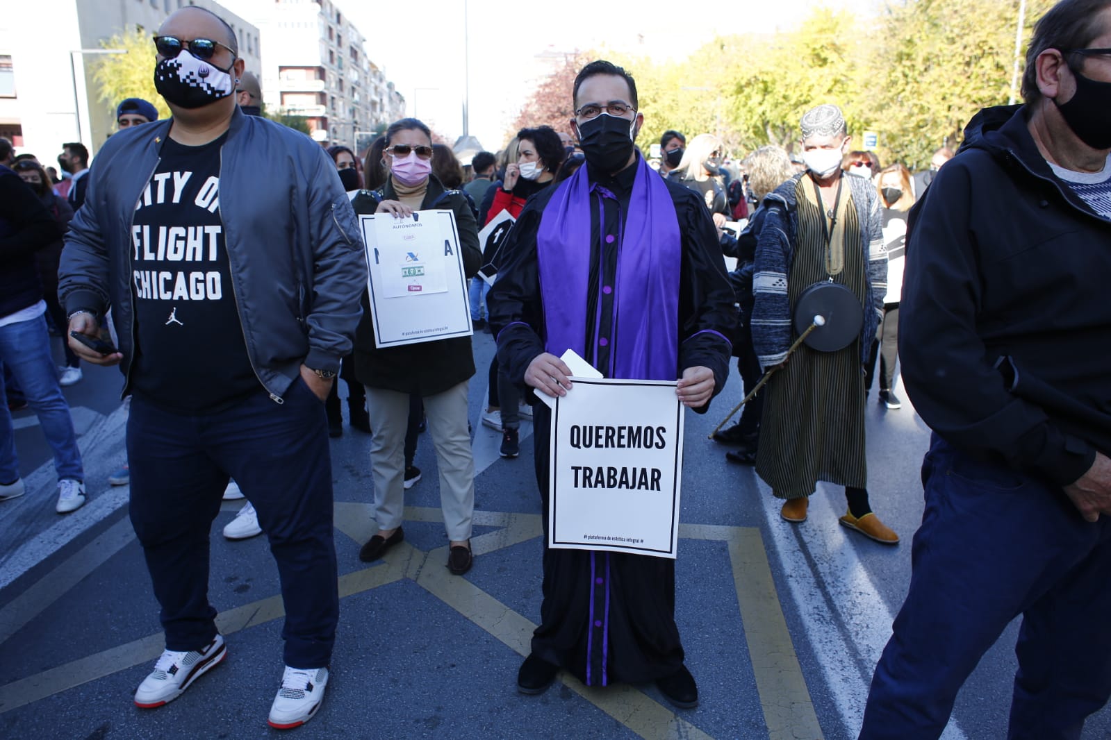 Los manifestantes han accedido a la A-44 al final de su recorrido