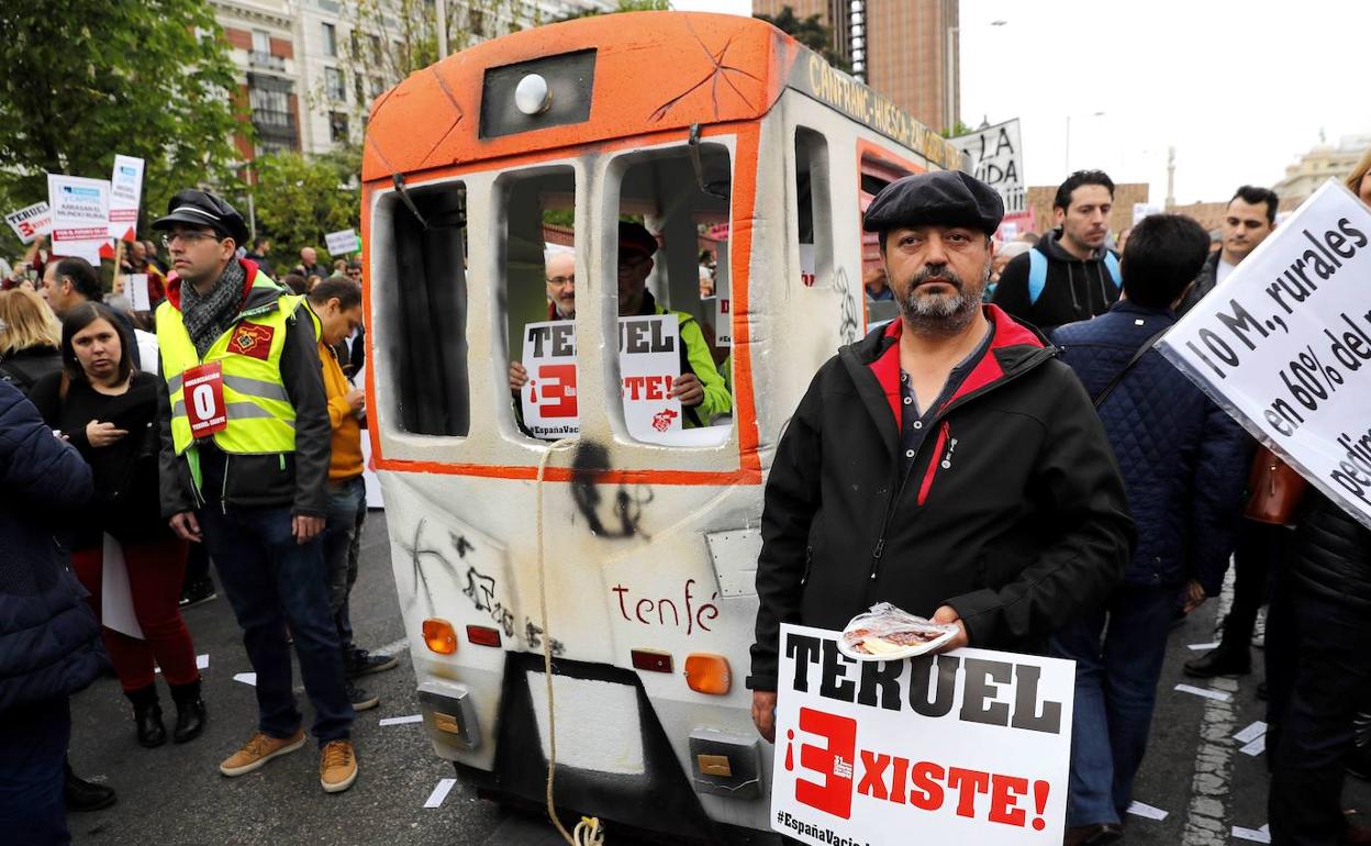 Protesta de la España Vaciada, el año pasado en Madrid. 