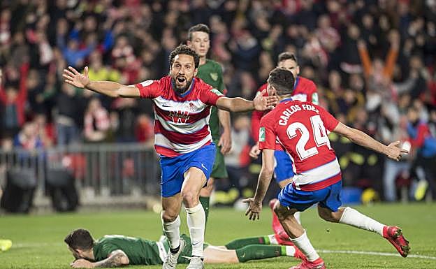 Germán celebra el gol que metía, entonces, en la final de Copa. 