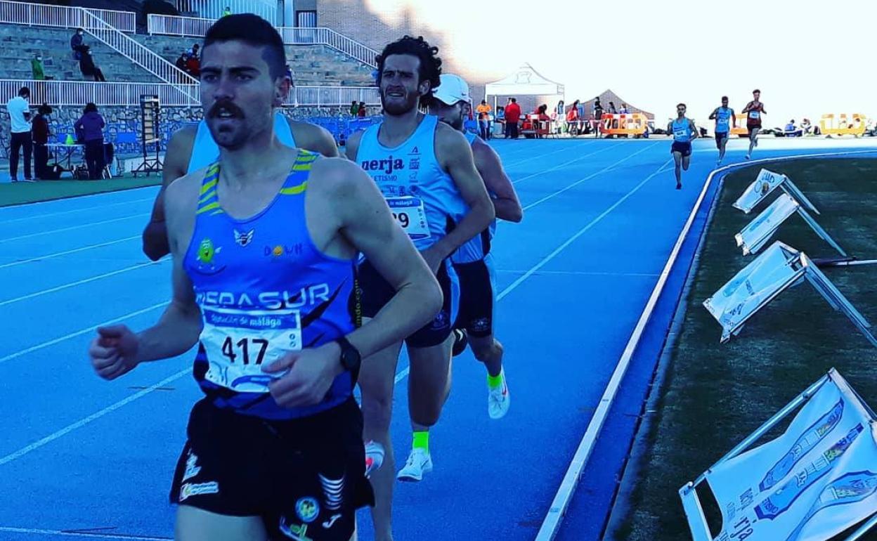 Pablo Sánchez, durante la carrera de 3.000 metros. 
