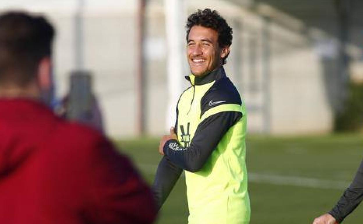 Milla sonríe durante uno de los entrenamientos. 