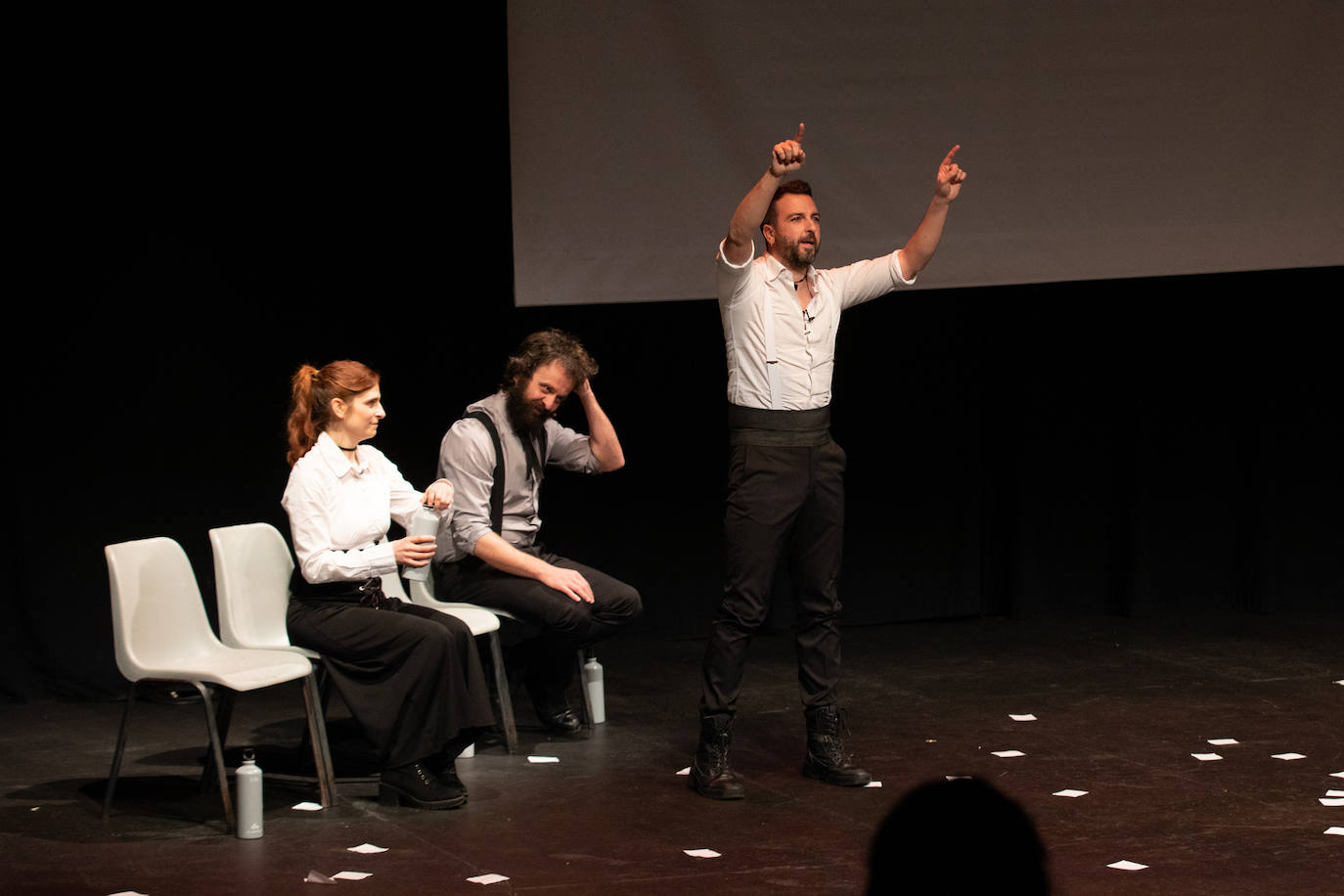 Momento de la función en el Teatro del Zaidín. 