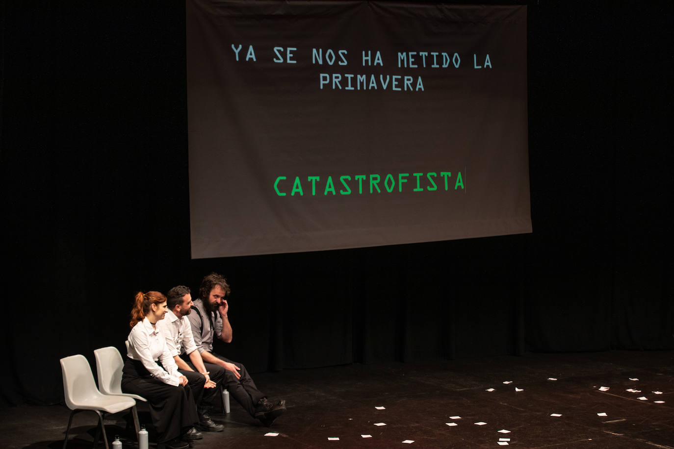 Momento de la función en el Teatro del Zaidín. 