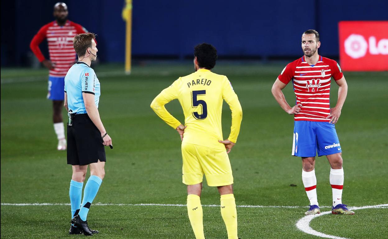 Valentín Pizarro Gómez, el pasado miércoles en el partido del Estadio de la Cerámica. 