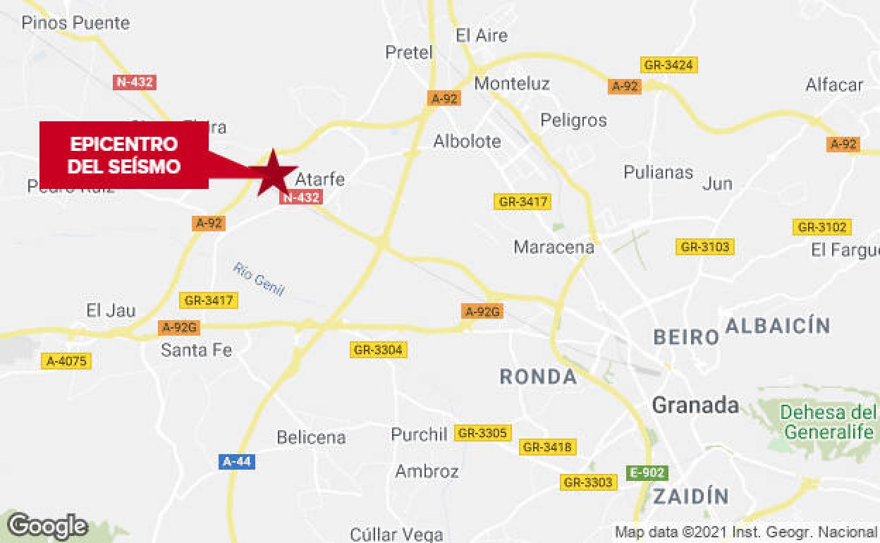 El de Atarfe, de 2,6 grados a las 00:43 horas de este jueves, ha sido el más sentido de la madrugada.