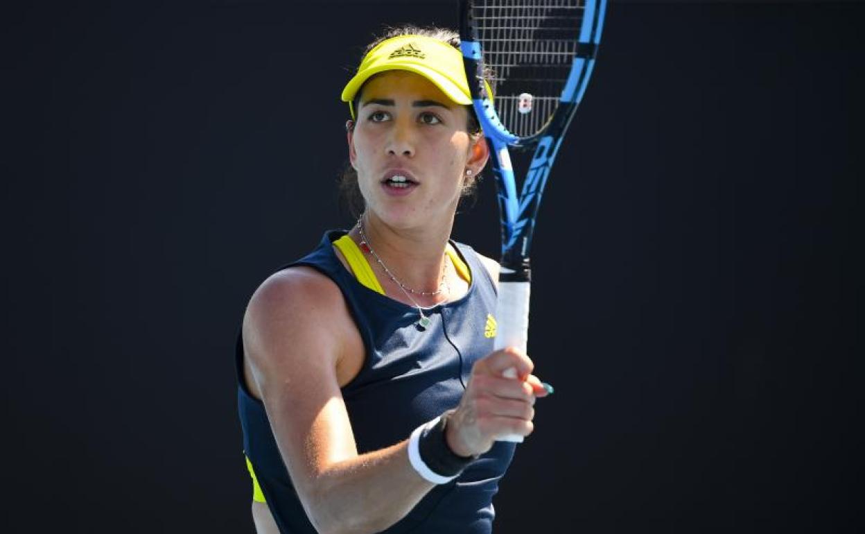 Garbiñe Muguruza, en el Open de Australia. 