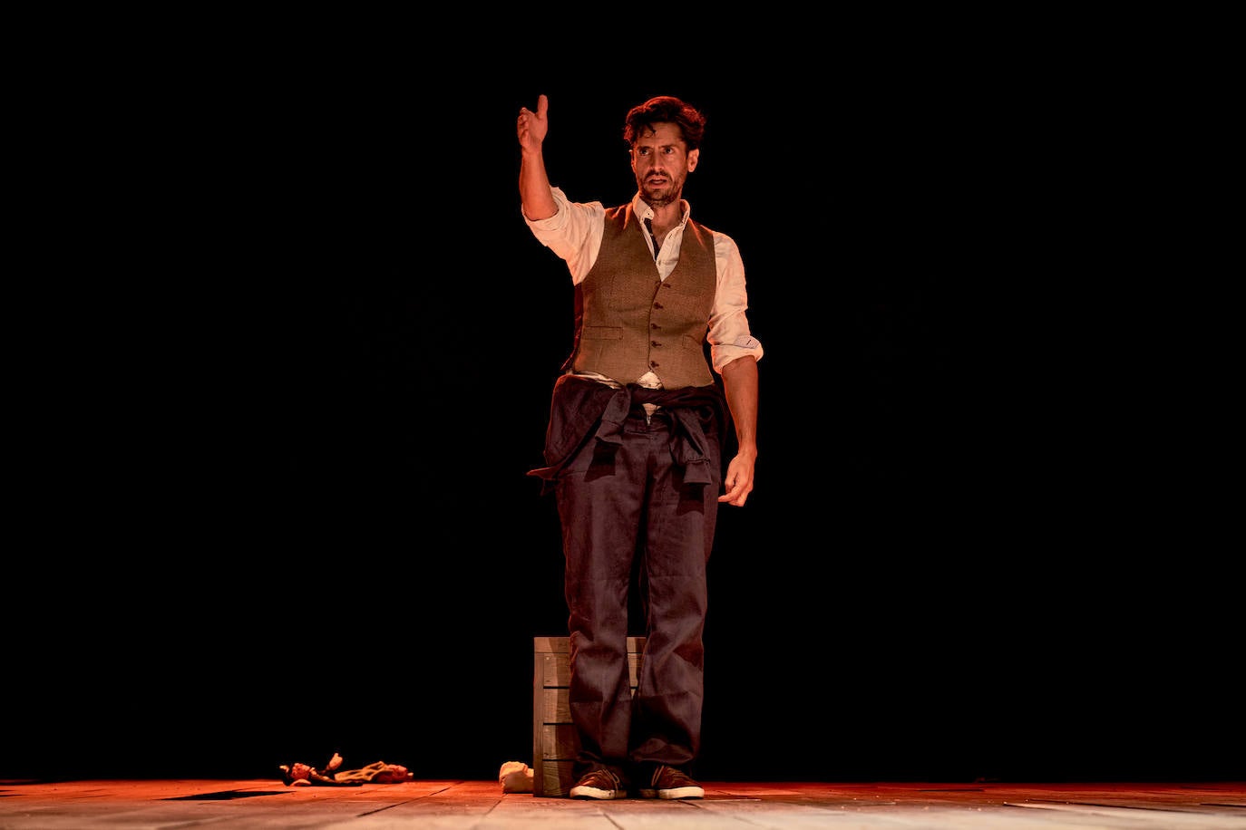 El actor en un momento de su interpretación. 