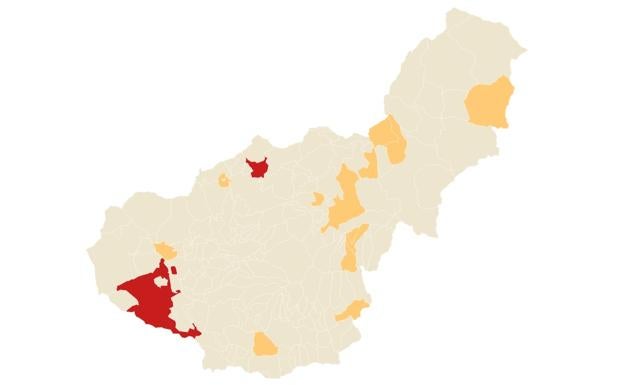 Consulta la tasa de contagios covid y las restricciones que conlleva en todos los municipios de Granada