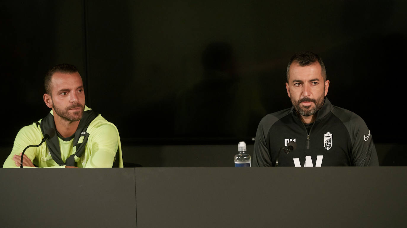 Soldado y Diego Martínez, en una rueda de prensa anterior. 