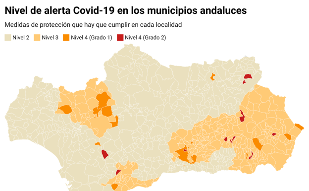 Todas las restricciones, medidas y horarios en los 786 municipios de Andalucía durante siete días