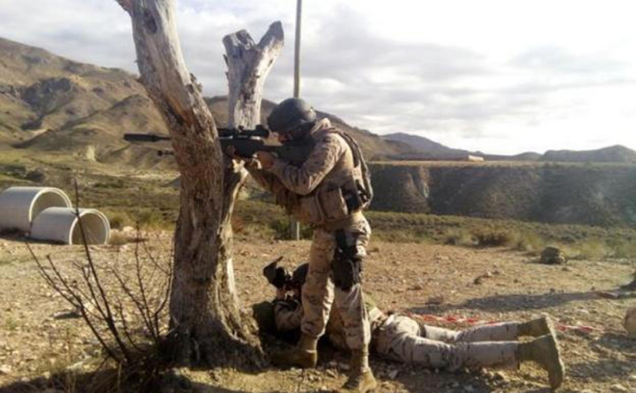 Fuerzas armadas en Almería | Paracaidistas se preparan en el campo de maniobras de Viator