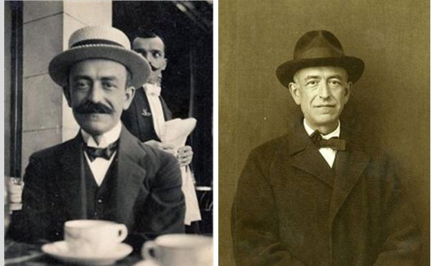 Falla, con dos de sus sombreros ahora restaurados. 