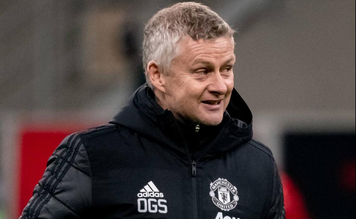 Ole Gunnar Solskjaer, durante un entrenamiento previo en Europa League. 