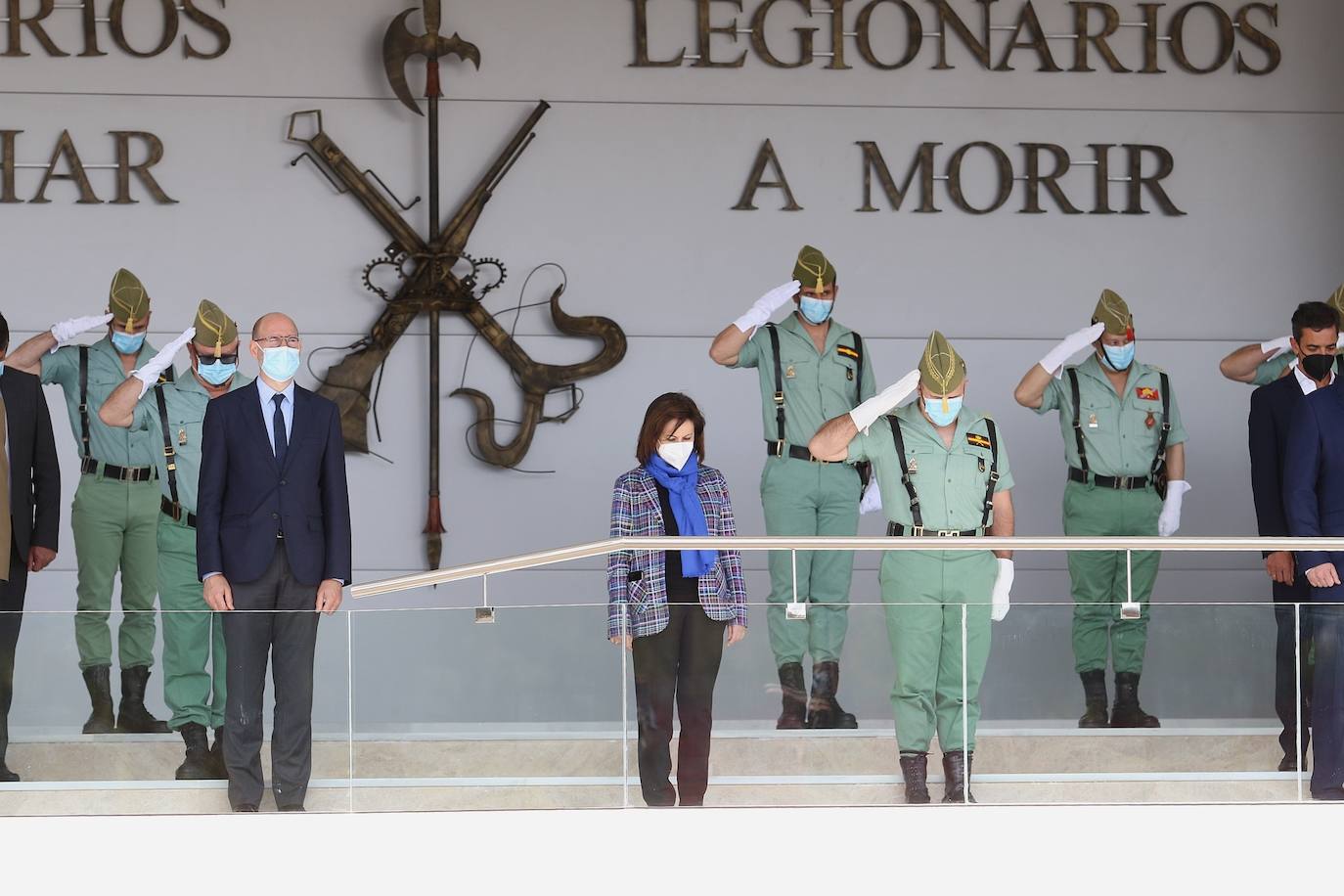 Margarita Robles, ministra de Defensa, visita la base militar de Viator, sede de la Brigada de la Legión, cuando este cuerpo cumple su primer centenario. 