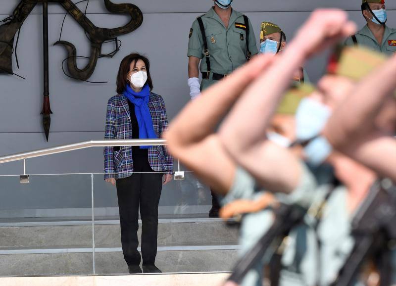 Margarita Robles, ministra de Defensa, visita la base militar de Viator, sede de la Brigada de la Legión, cuando este cuerpo cumple su primer centenario. 