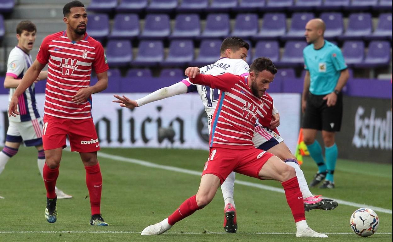 Quini, durante el partido. 