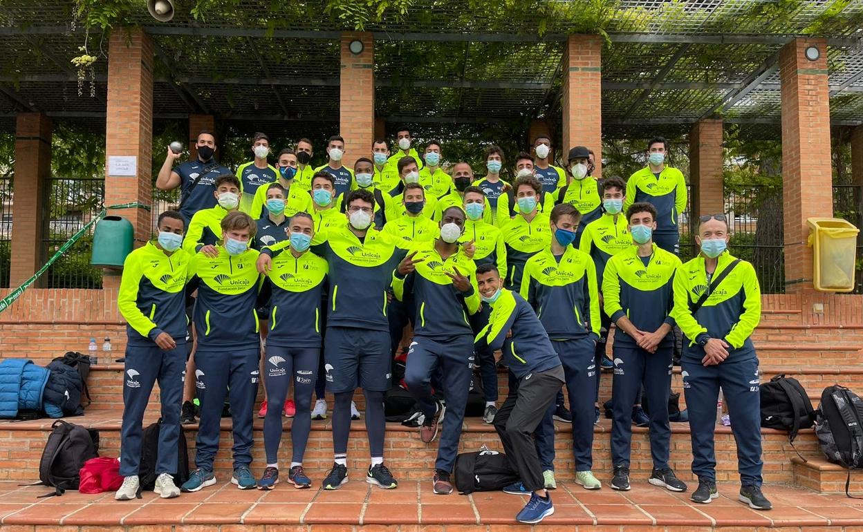 Integrantes del conjunto masculino del Unicaja Jaén Paraíso Interior. 
