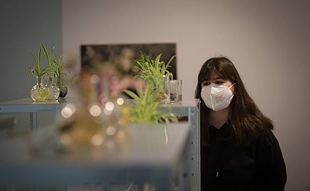 Observando las obras de Alexandra Knie. 