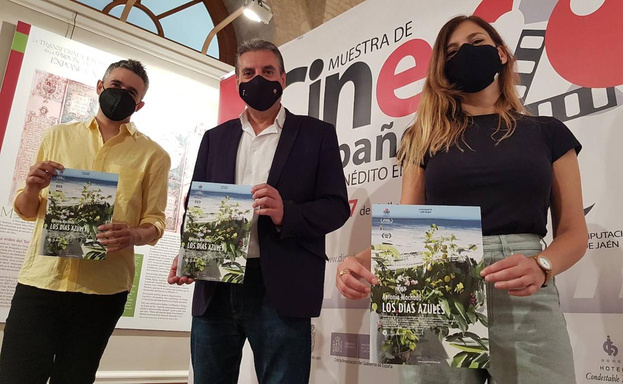 Guillermo Rojas, Ángel Vera y Laura Hojman este viernes presentaron el documental en Jaén. 