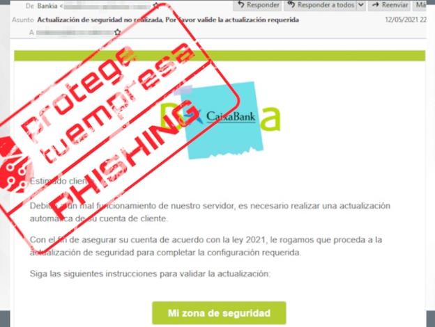 Mensaje que suplanta a Bankia