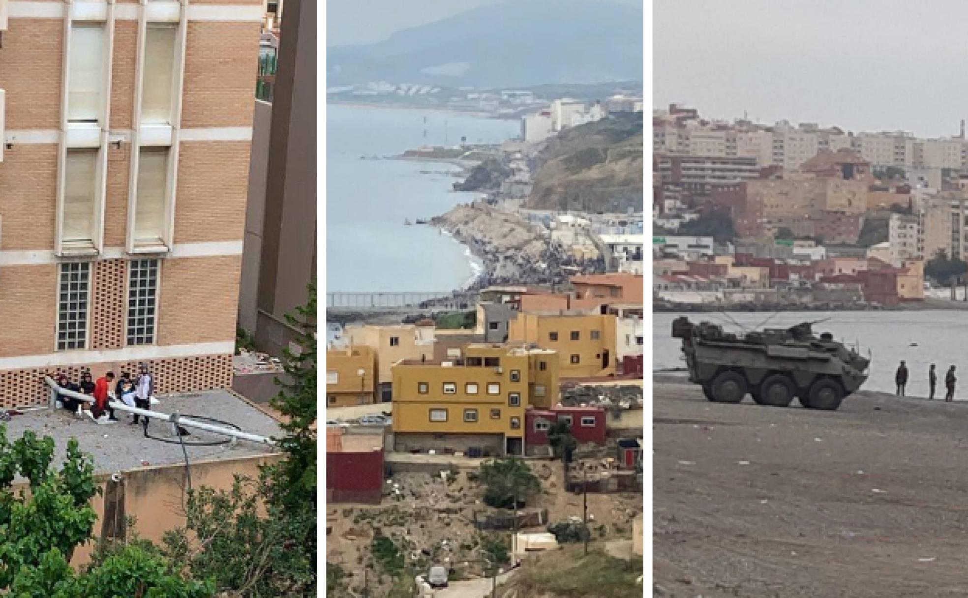 Imágenes tomadas por granadinos en Ceuta, esta semana. 