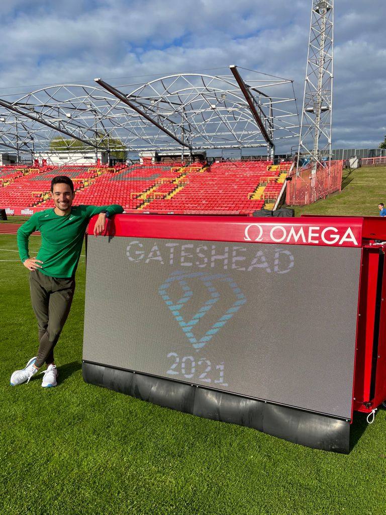 Ignacio Fontes, en el estadio de Gateshead antes de la competición. 