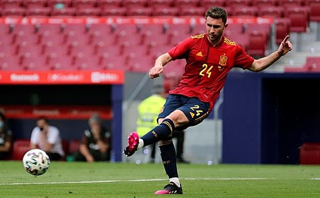 Aymeric Laporte, durante el España-Portugal.