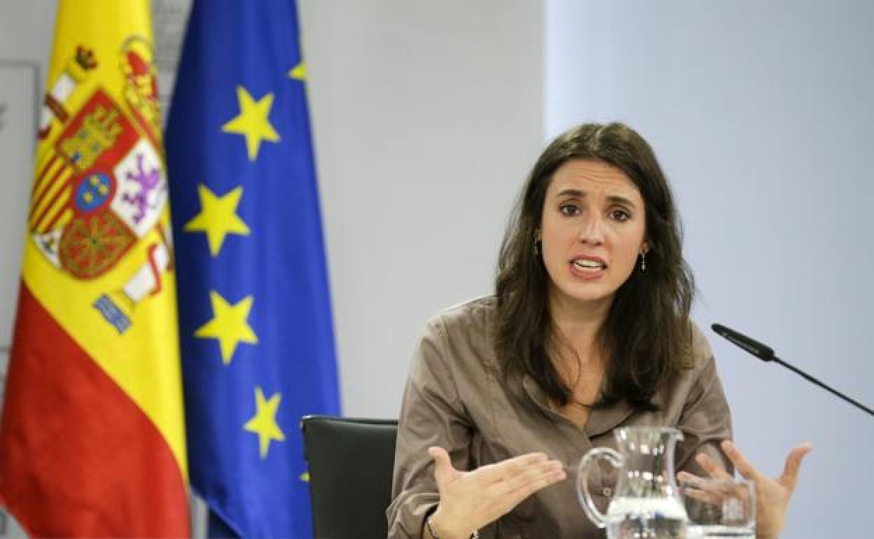 La ministra de Igualdad Irene Montero. 