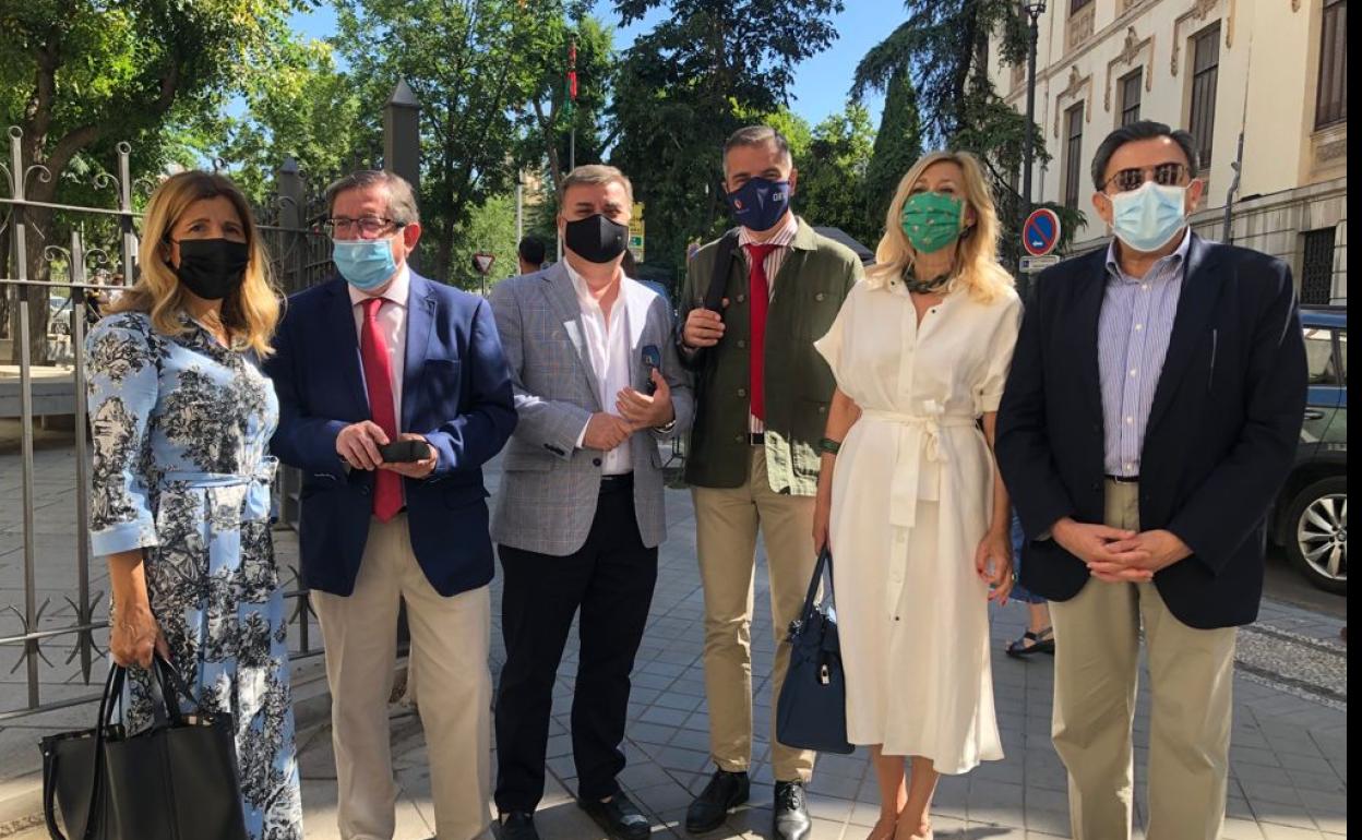 Los ediles del PP, este martes,